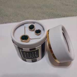 New WHBM Emerald Earrings and Necklace Set